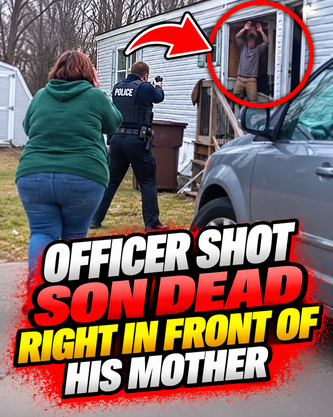 officer shot son dead right in front of his mother