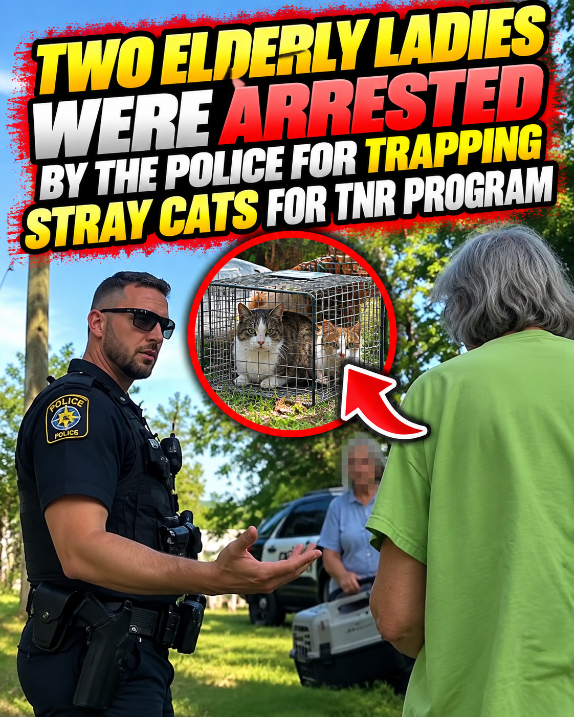 two elderly ladies were arrested by the police for trapping stray cats for tnr program.