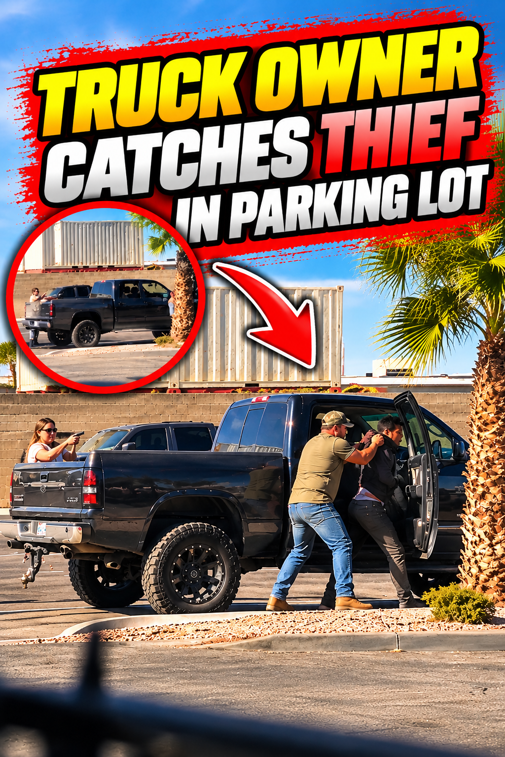 Truck owner catches thief in parking lot