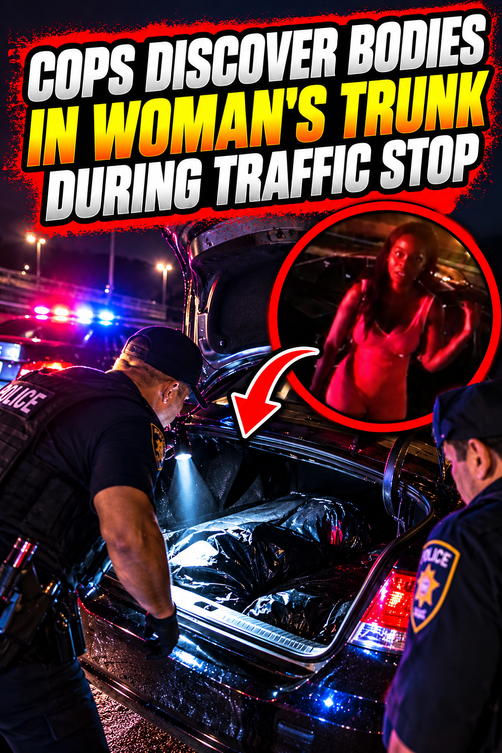 cops discover bodies in woman's trunk during traffic stop
