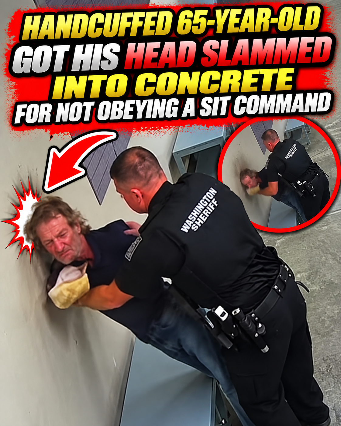 handcuffed 65-year-old got his head slammed into concrete for not obeying a sit command
