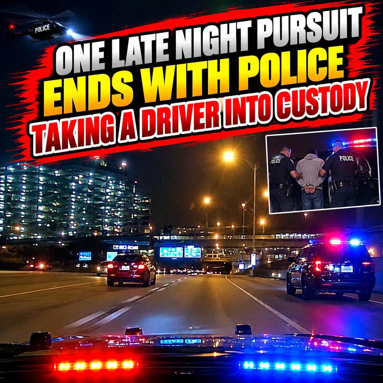 One Late Night Pursuit Ends With Police Taking a Driver Into Custody