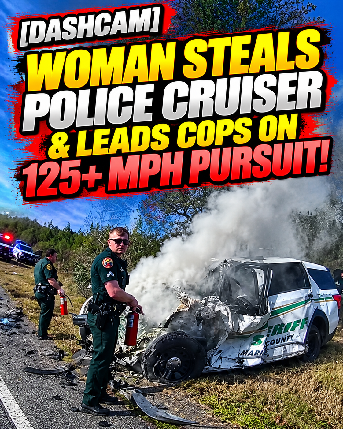 [DASHCAM] Woman Steals Police Cruiser & Leads Cops On 125+ MPH Pursuit!