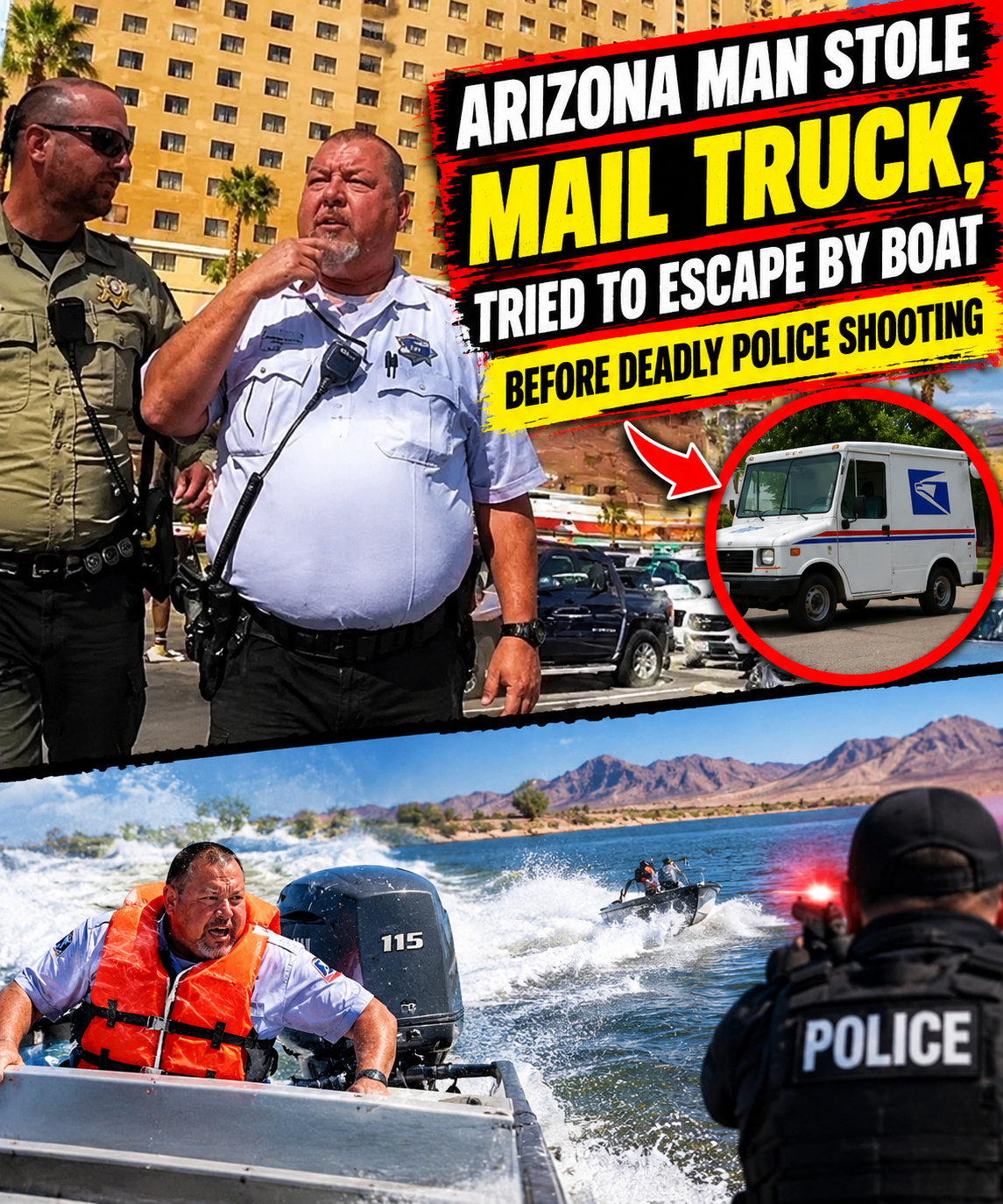 Arizona man stole mail truck, tried to escape by boat before deadly police shooting2