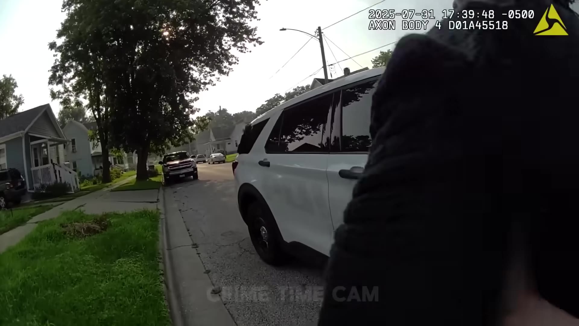 Uncropped frame from the supplied body-worn-camera footage