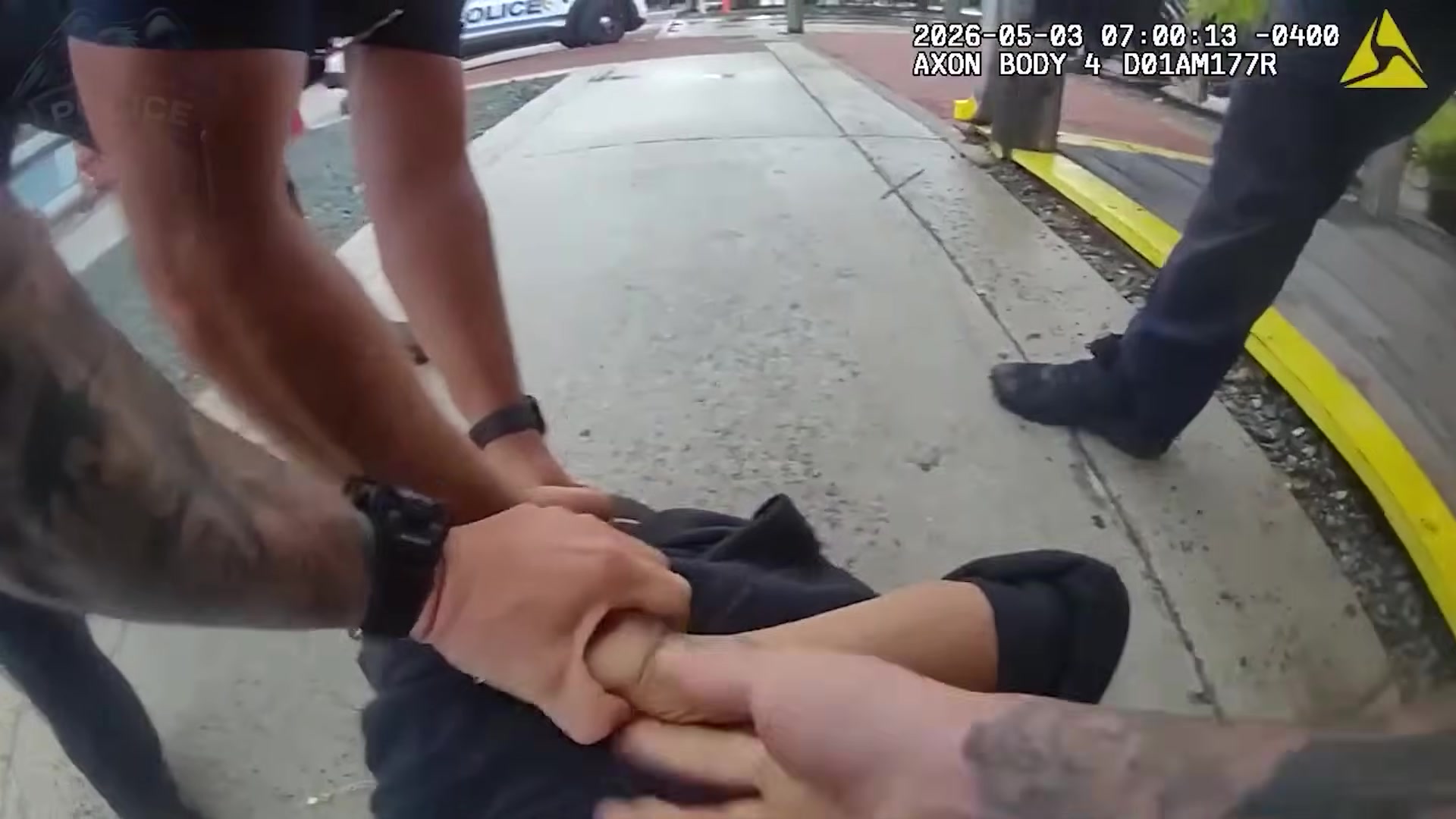 Uncropped frame from the supplied Key West Police body-camera footage