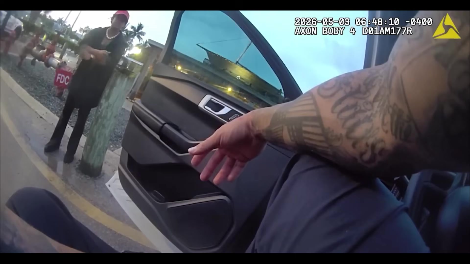 Uncropped frame from the supplied Key West Police body-camera footage