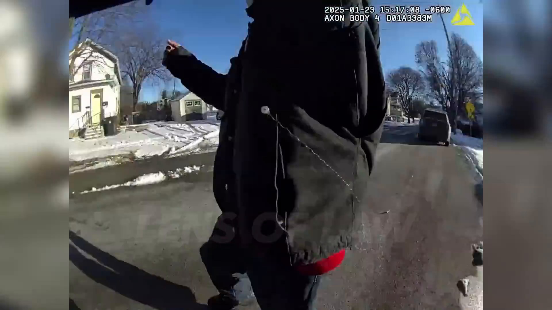 Uncropped frame from the supplied footage during the physical struggle