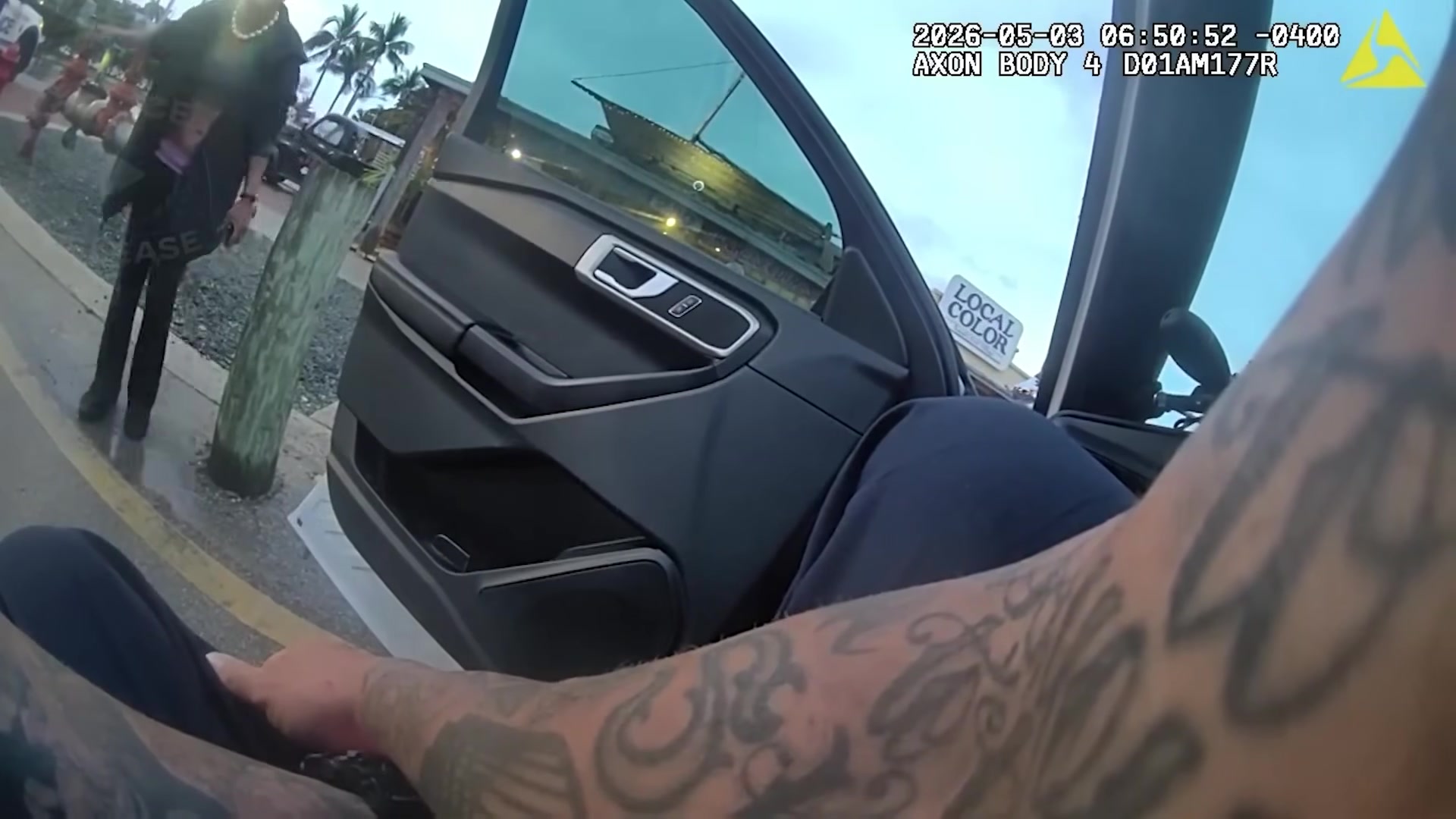 Uncropped frame from the supplied Key West Police body-camera footage