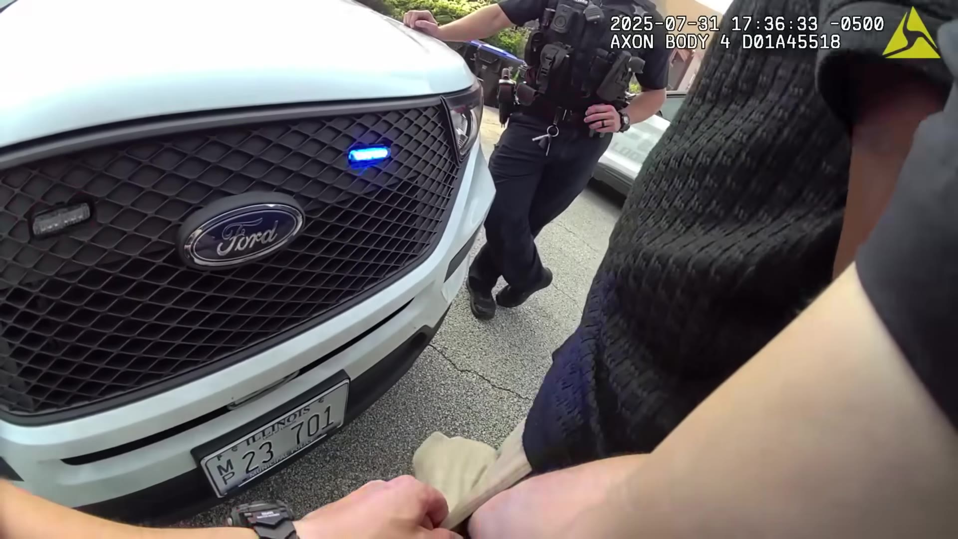 Uncropped frame from the supplied body-worn-camera footage