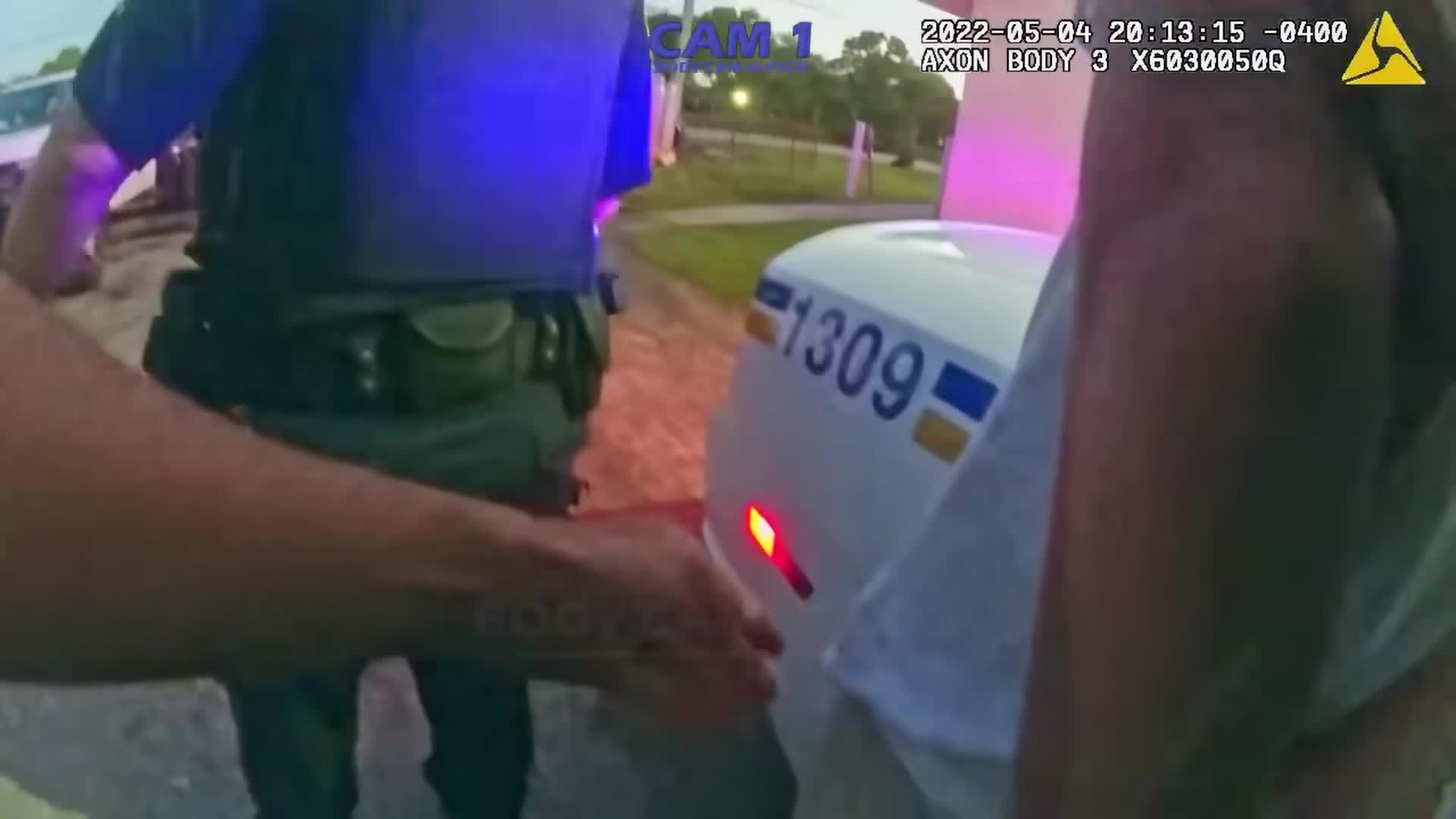 Uncropped frame from the supplied May 4, 2022 body-camera footage