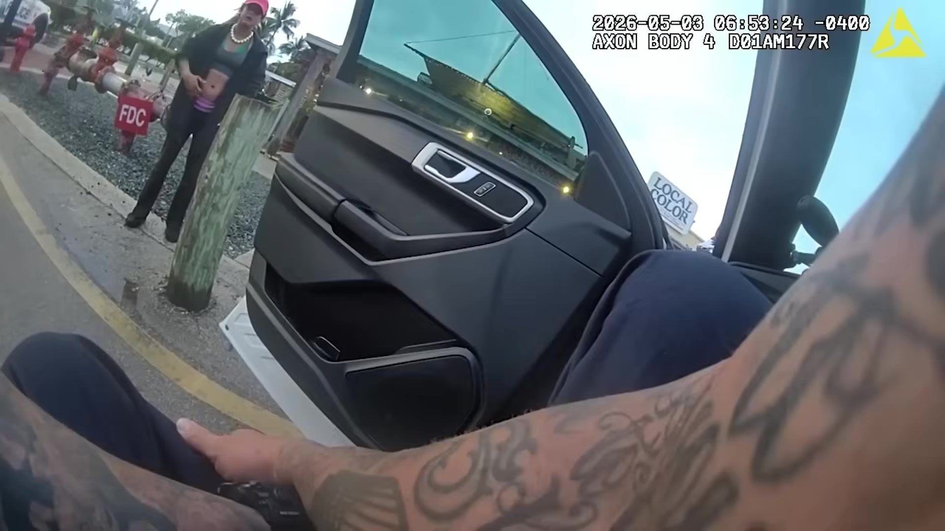 Uncropped frame from the supplied Key West Police body-camera footage