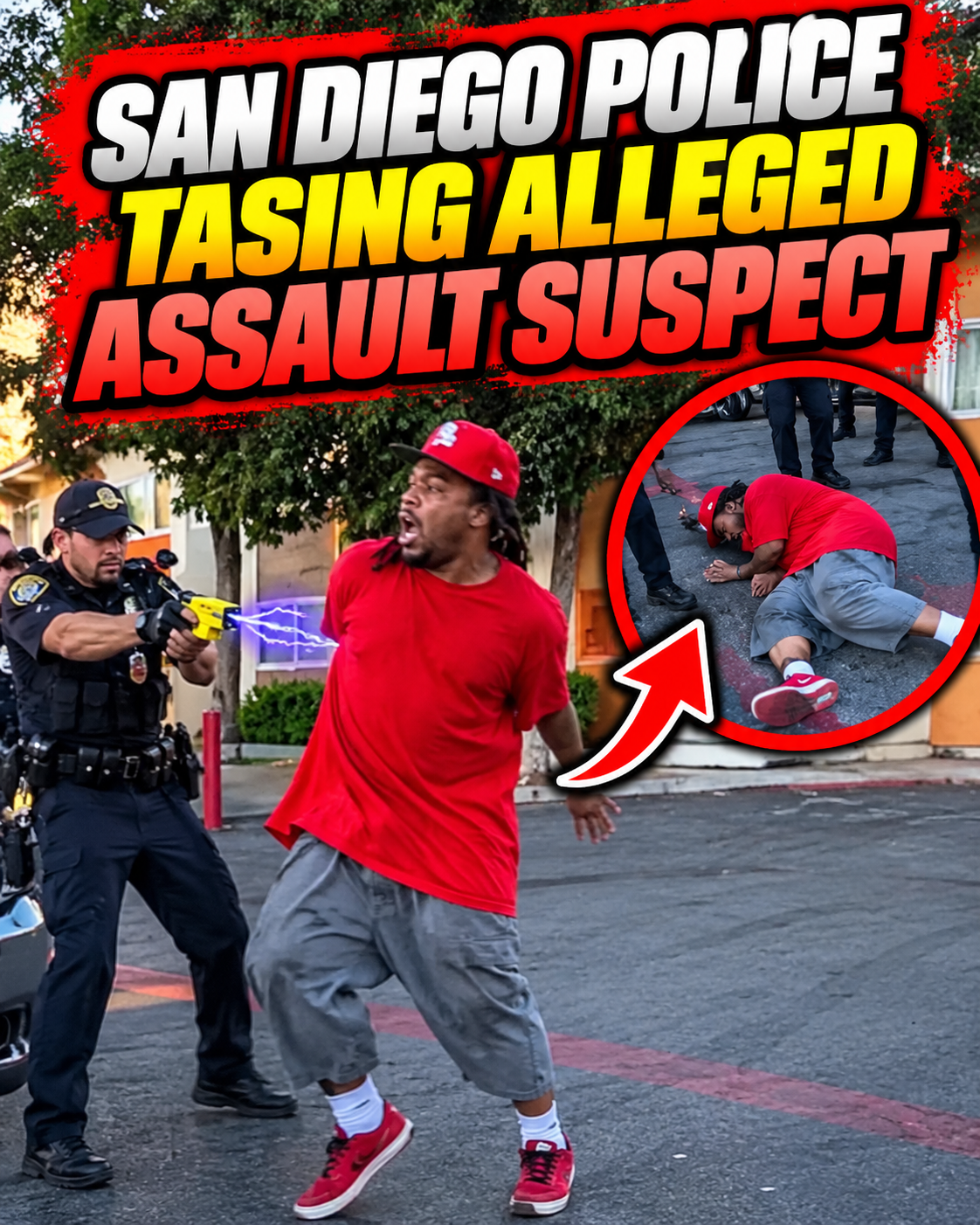 San Diego Police Tasing Alleged Sex Assault Suspect