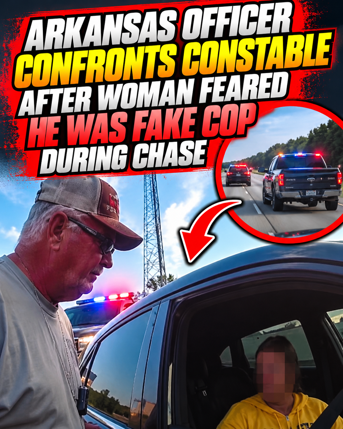 Arkansas Officer Confronts Constable After Woman Feared He Was Fake Cop During Chase