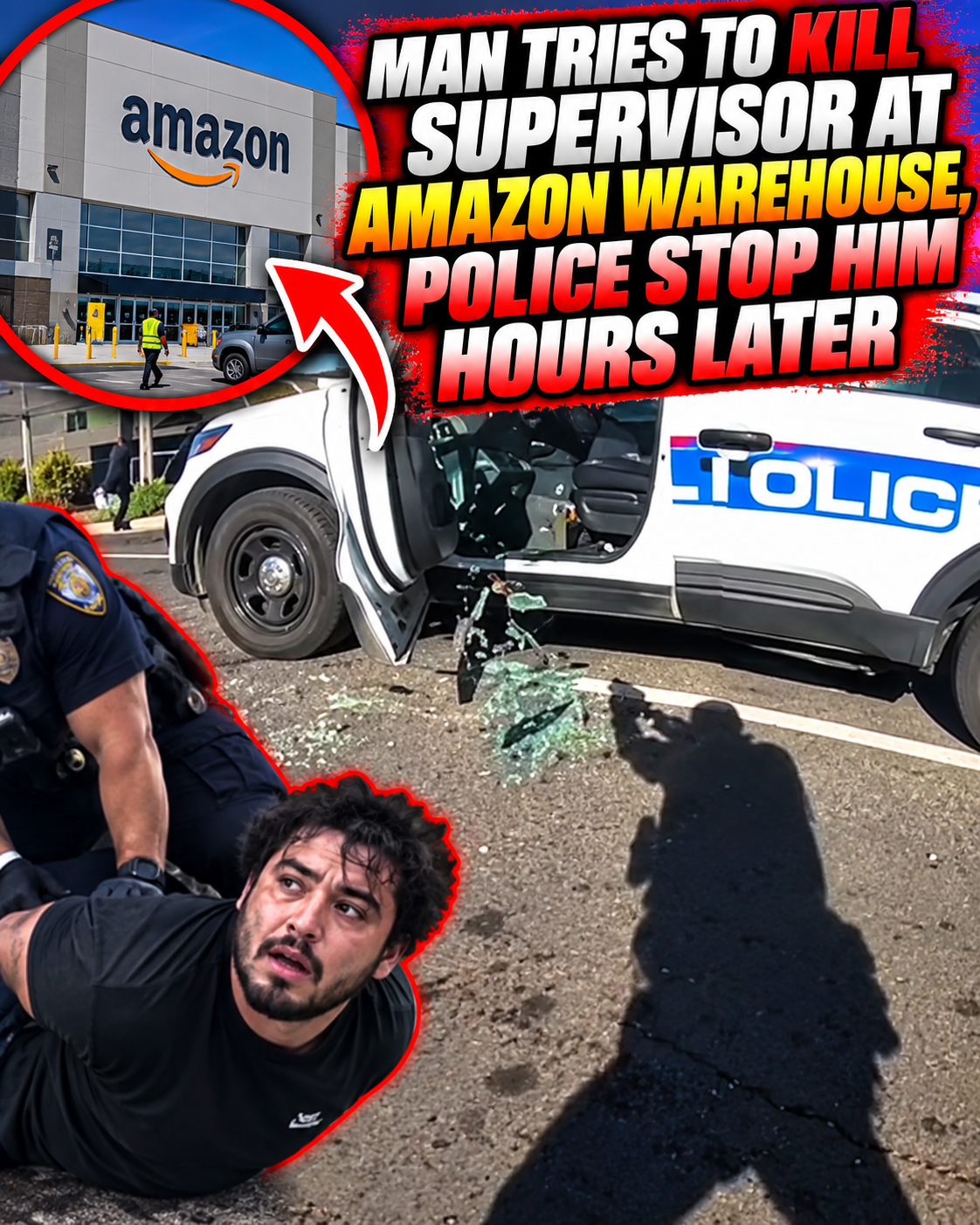 man tries to kill supervisor at amazon warehouse, police stop him hours later