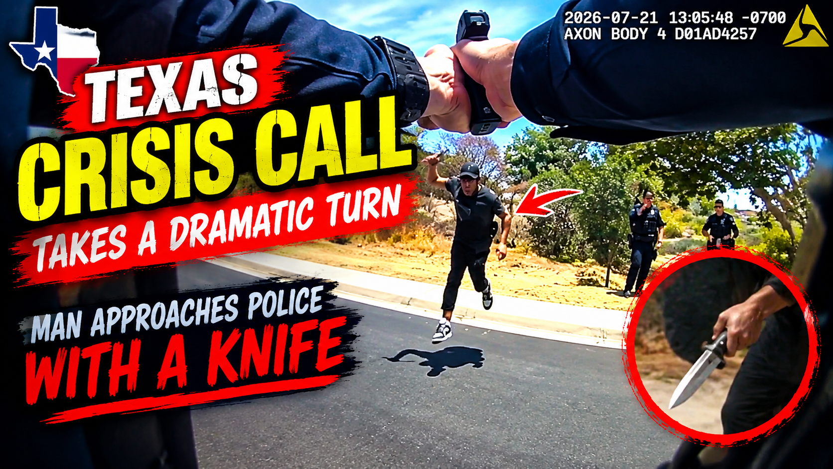 🚨 Texas Crisis Call Takes a Dramatic Turn | Man Approaches Police With a Knife