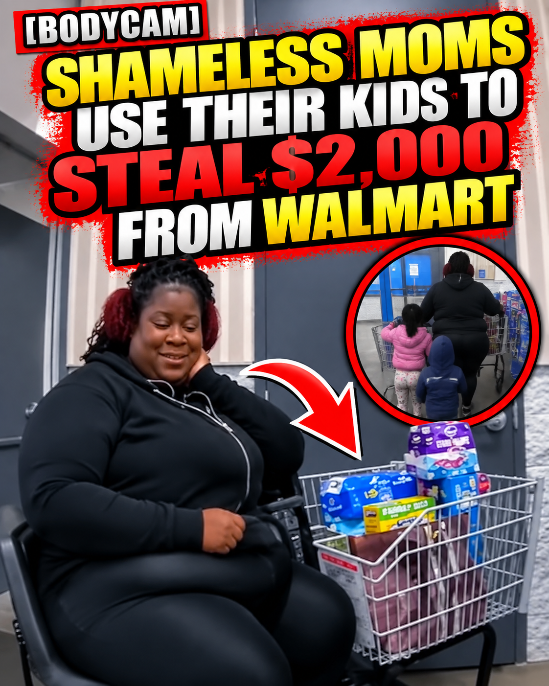 [Bodycam] Shameless Moms Use Their Kids to Steal $2,000 From Walmart