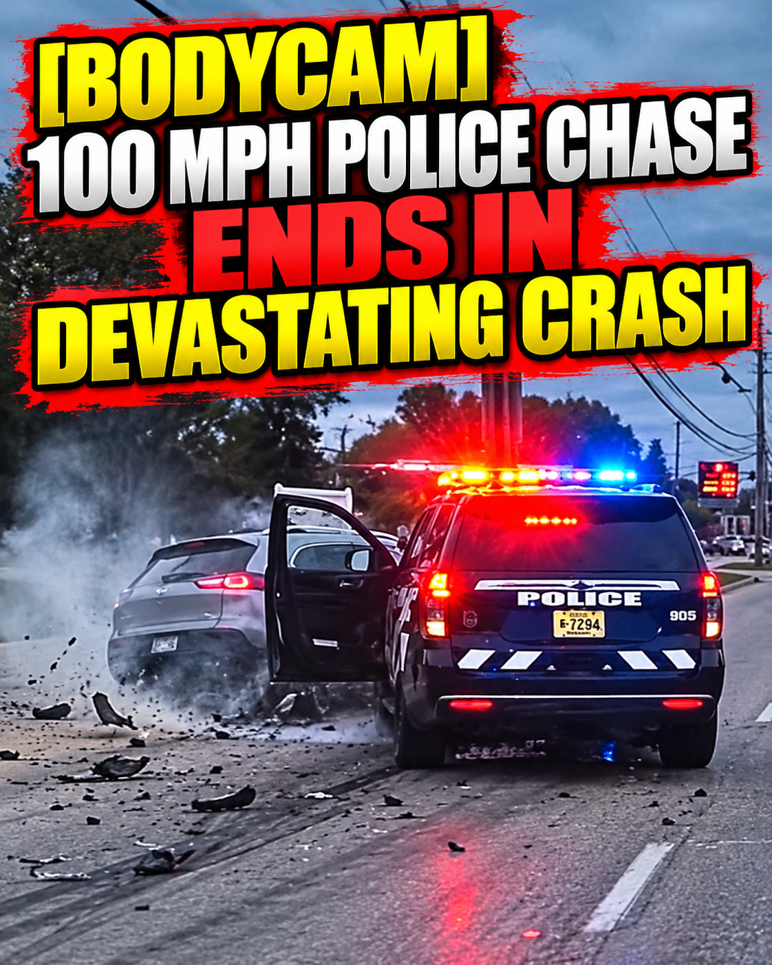 [Bodycam] 100 MPH Police Chase Ends in Devastating Crash