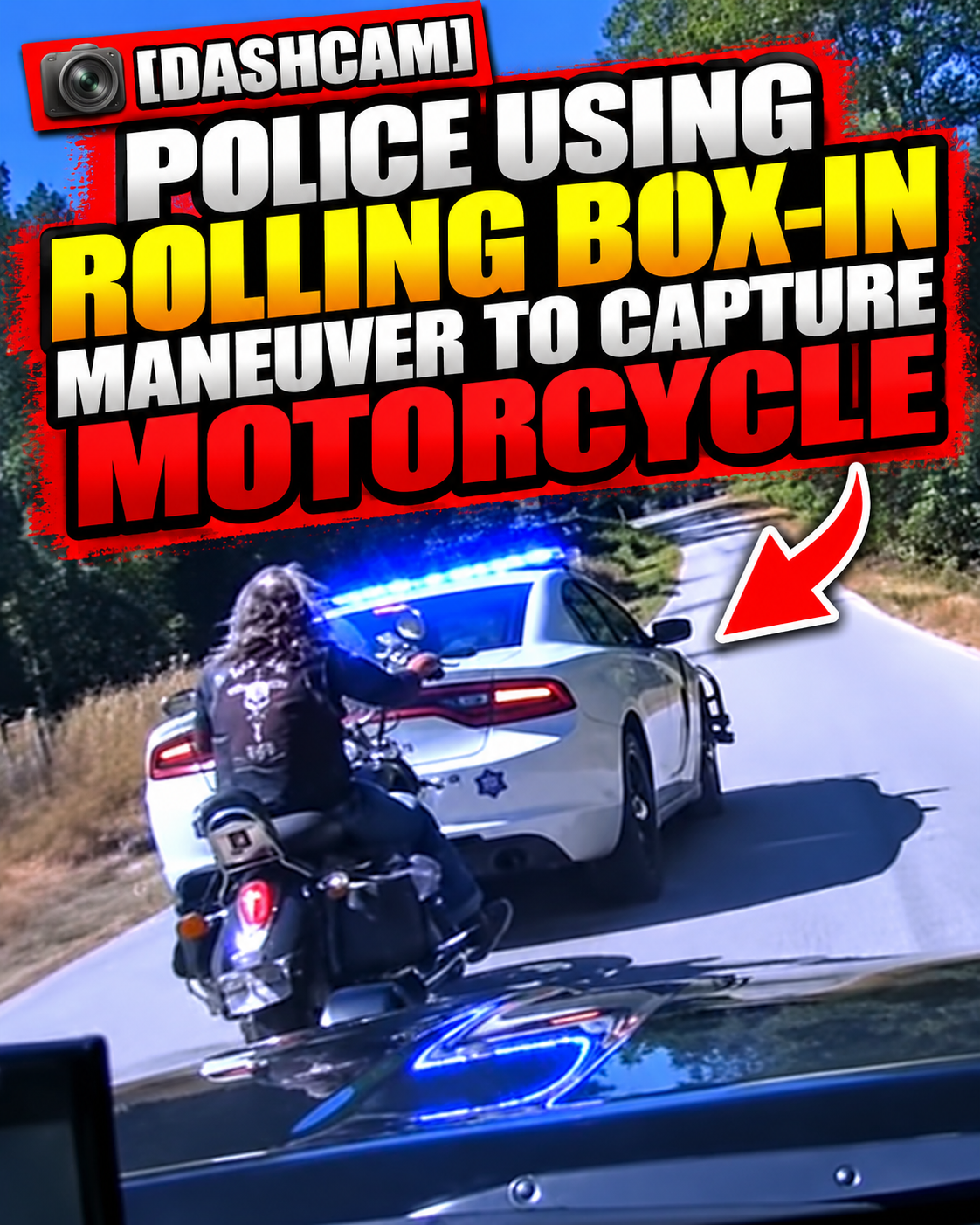 [DASHCAM] Police using ROLLING BOX-IN Maneuver to capture motorcycle