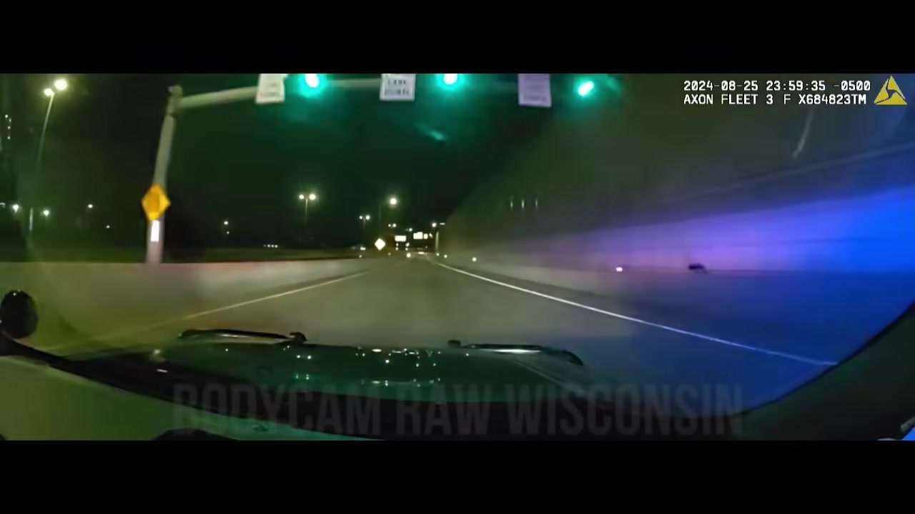 West Allis police dashcam during the August 2024 pursuit on I-894