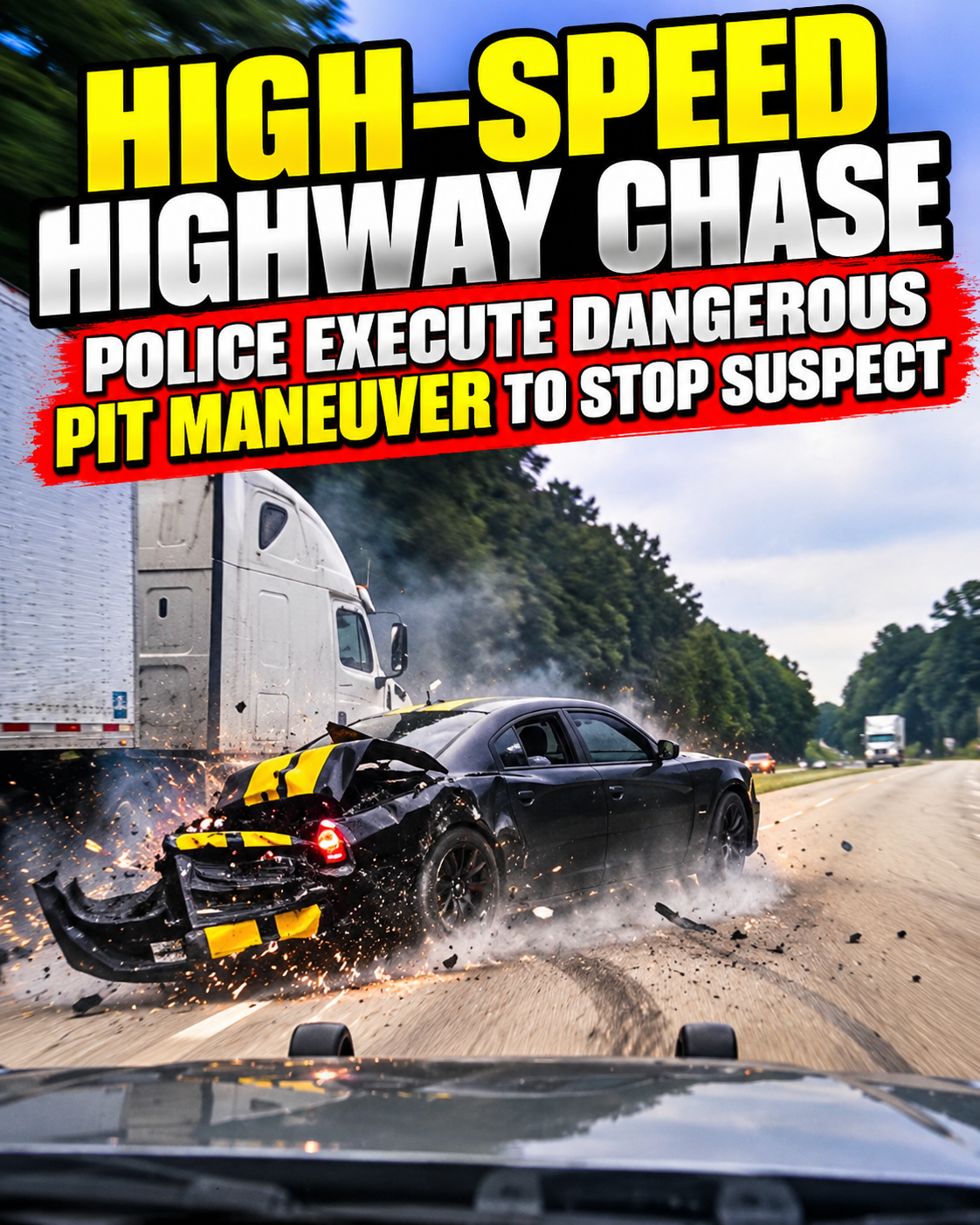 High-speed highway chase: Police execute dangerous PIT maneuver to stop suspect