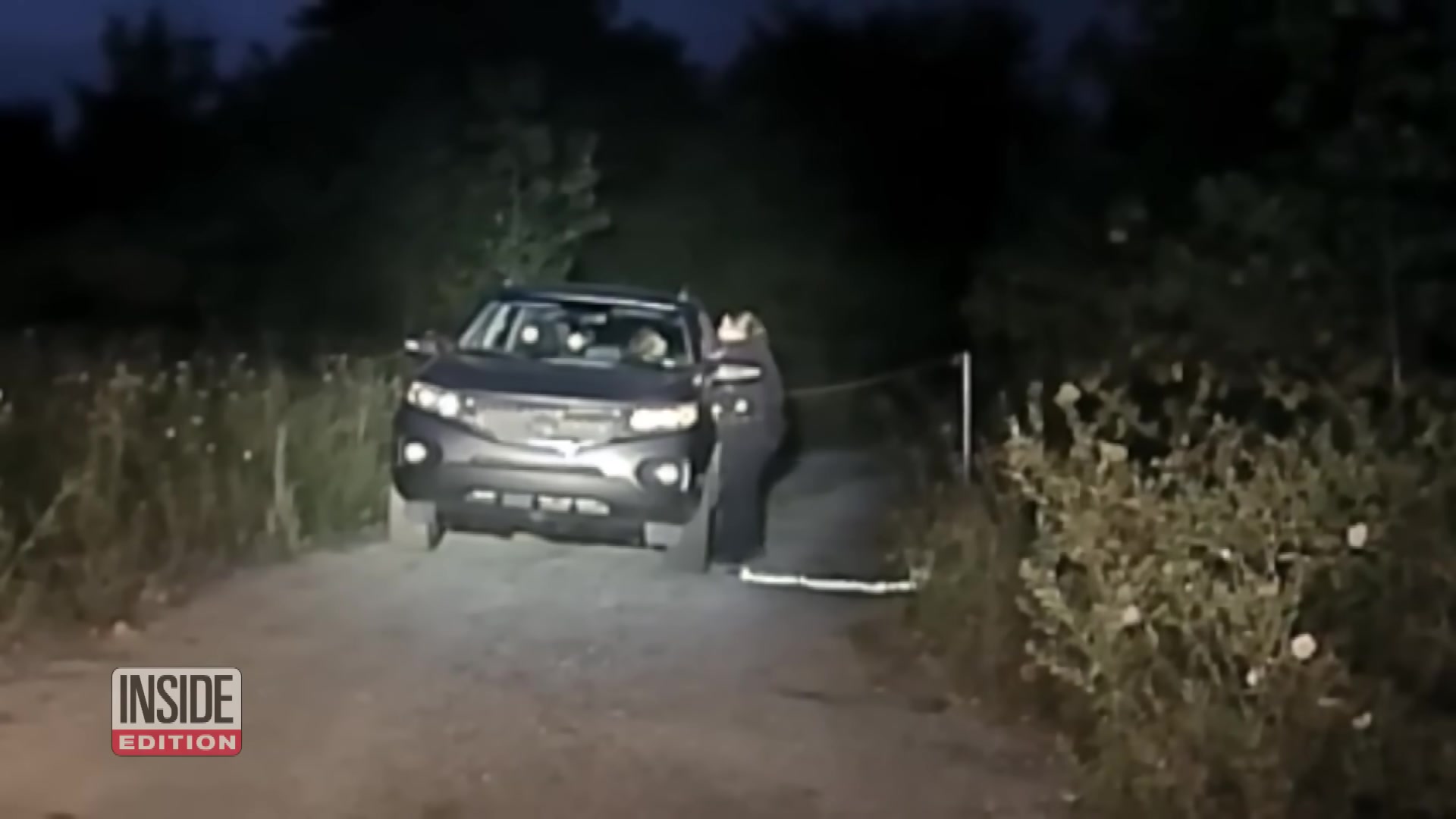 Real frame from the supplied report showing the isolated Lakemoor road where the July 26, 2018 encounter occurred