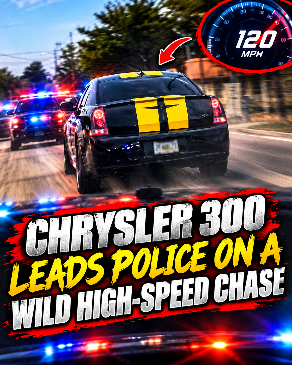 Chrysler 300 Leads Police on a Wild High-Speed Chase
