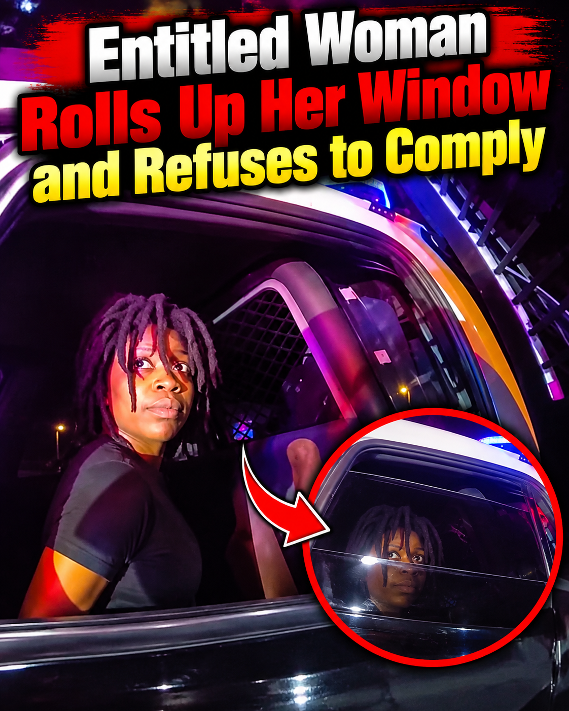 Entitled Woman Rolls Up Her Window Up and Refuses to Comply