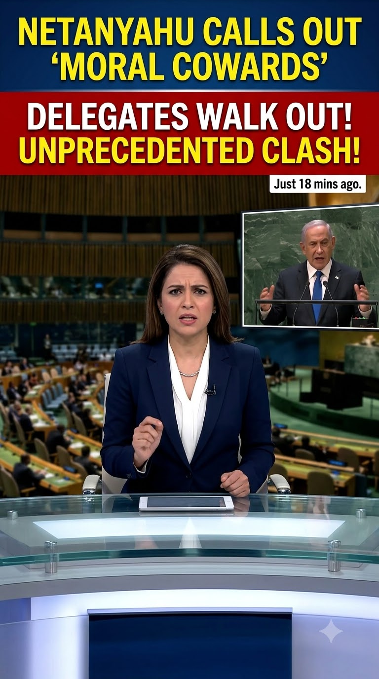 NETANYAHU CALLS OUT “MORAL COWARDS” — THEN THE UN HALL ERUPTS…