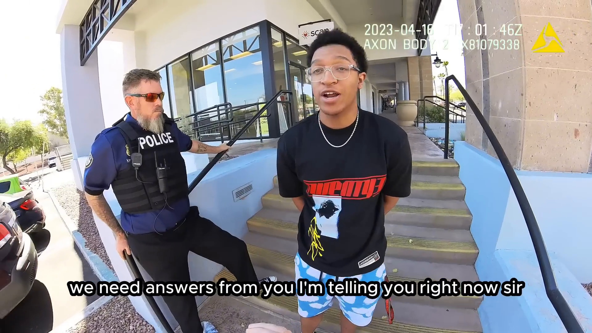 Uncropped frame from the supplied body-camera video