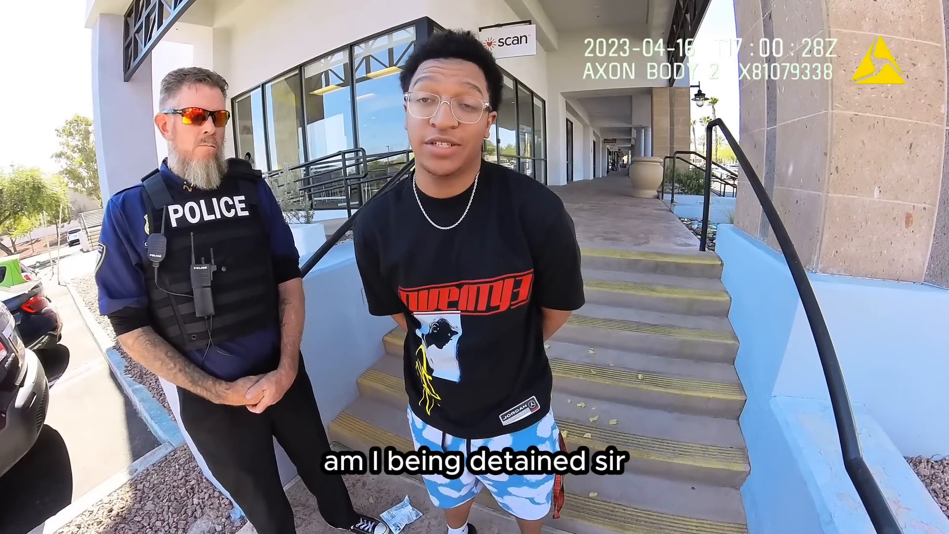 Uncropped frame from the supplied body-camera video