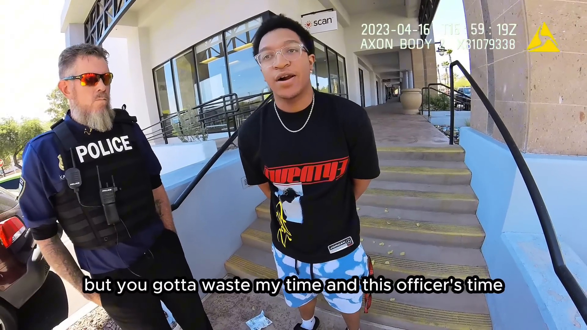 Uncropped frame from the supplied body-camera video