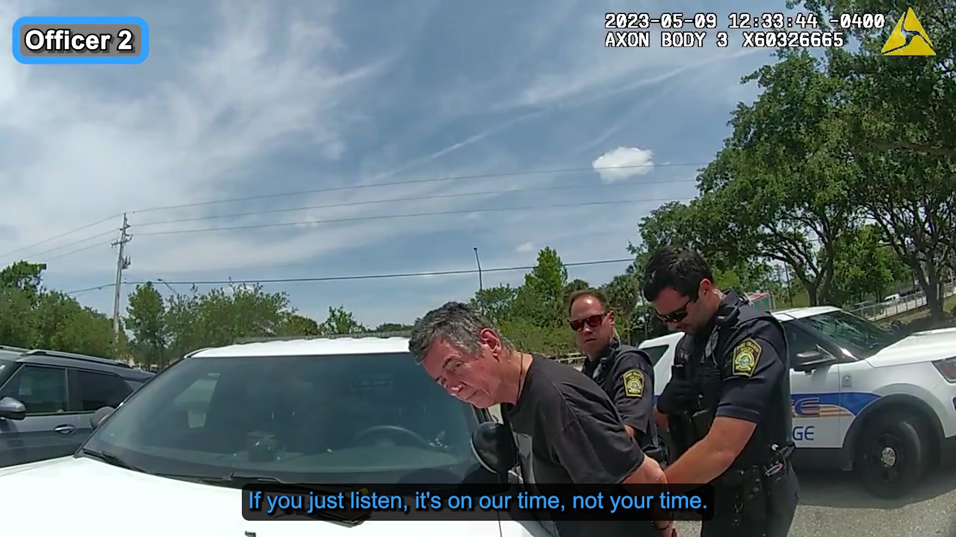 Uncropped frame from the supplied Port Orange Police body-camera footage