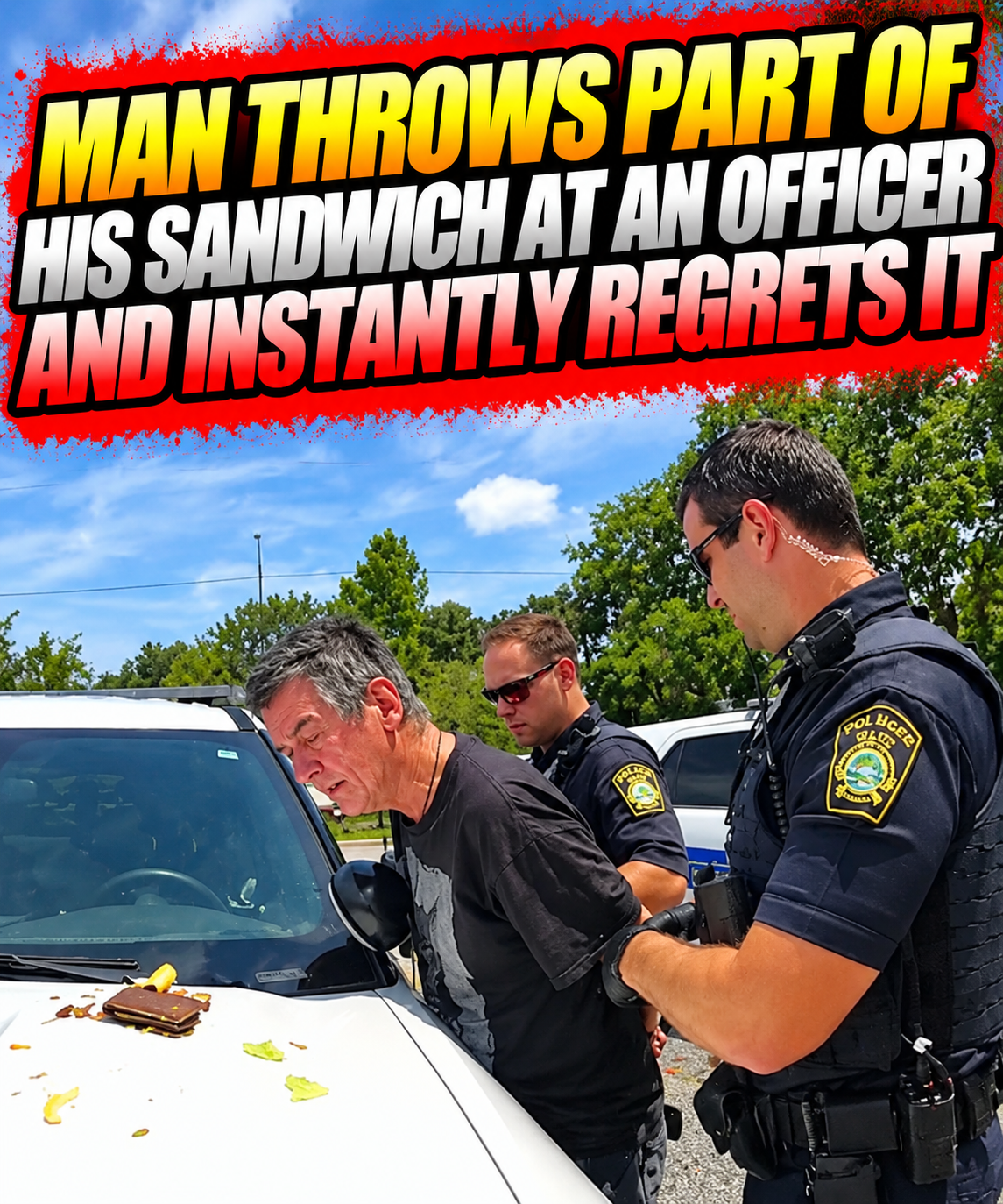 Man Throws Part of His Sandwich at an Officer and Instantly Regrets It