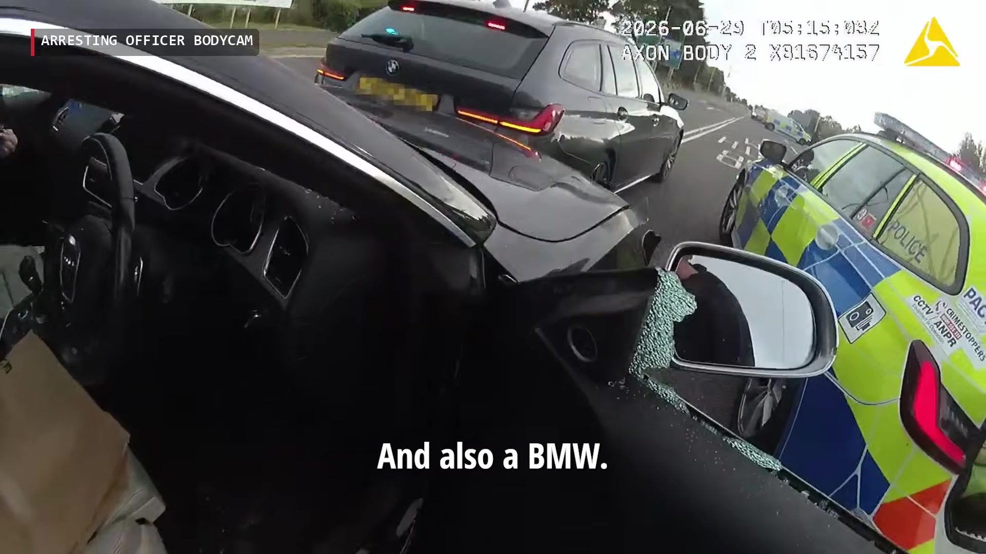 Uncropped frame from supplied County Durham police footage