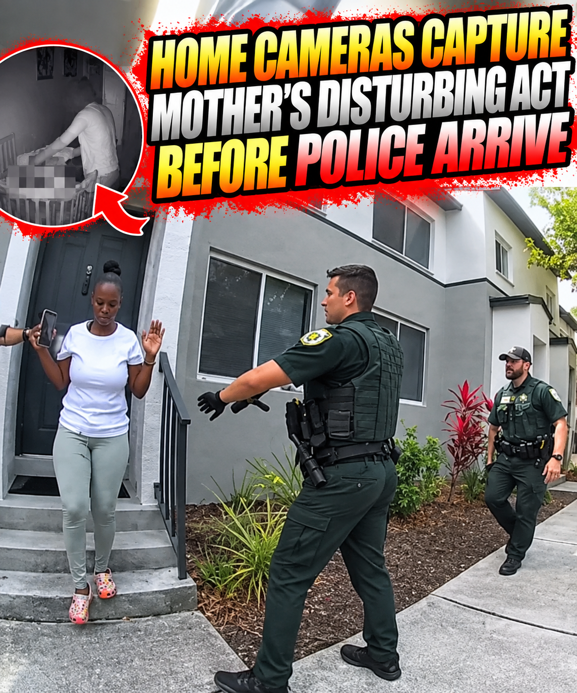 Home Cameras Capture Mother’s Disturbing Act Before Police Arrive