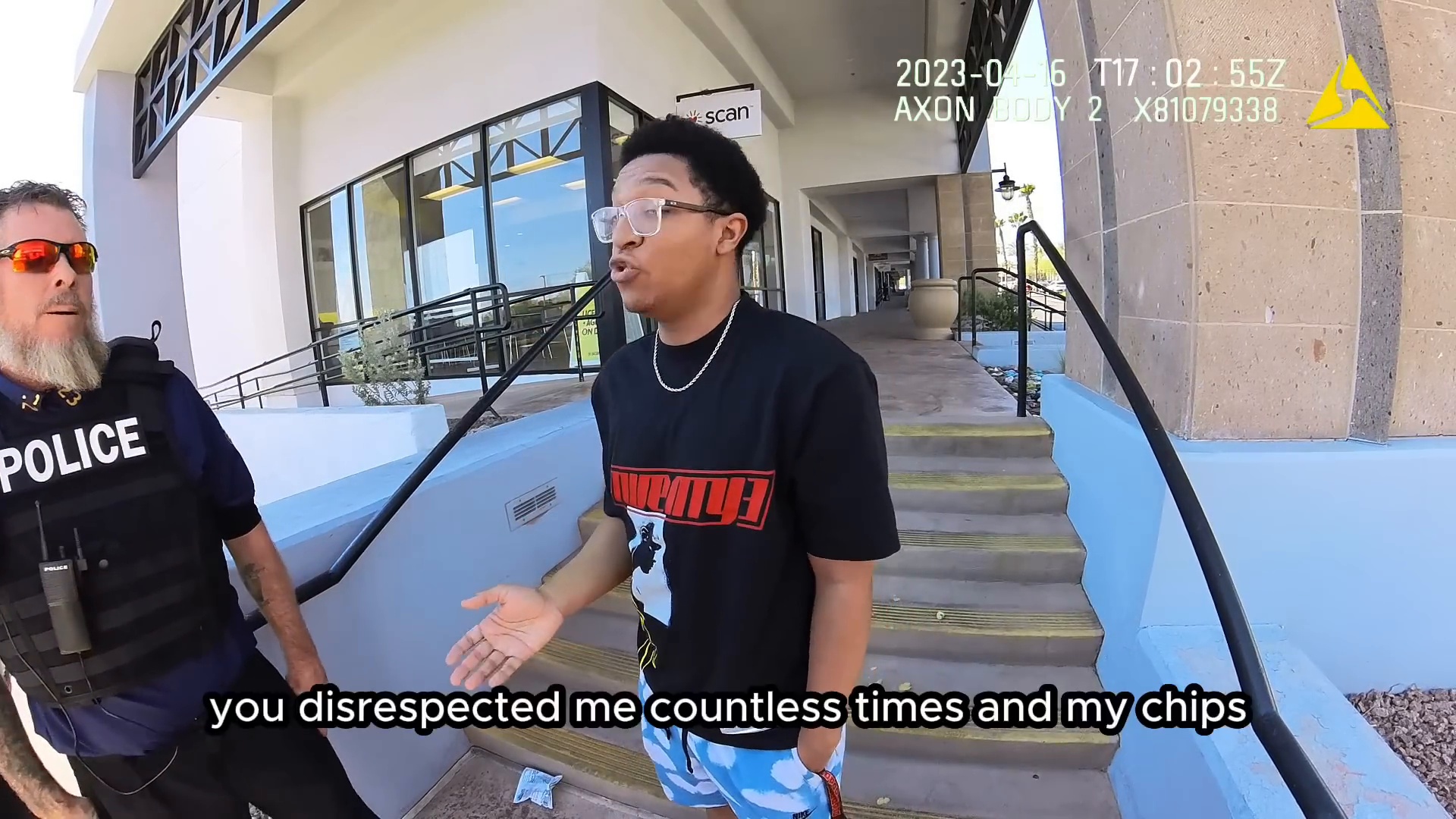 Uncropped frame from the supplied body-camera video