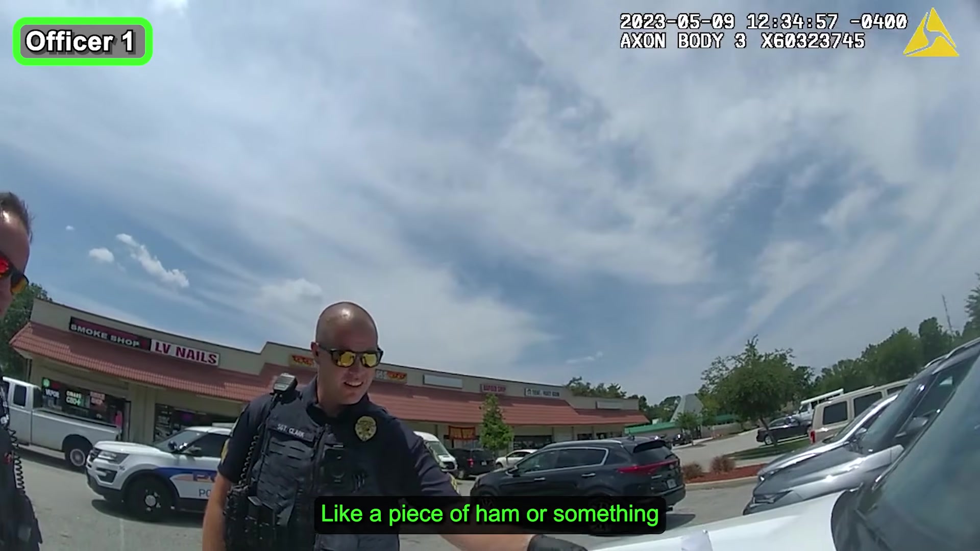 Uncropped frame from the supplied Port Orange Police body-camera footage