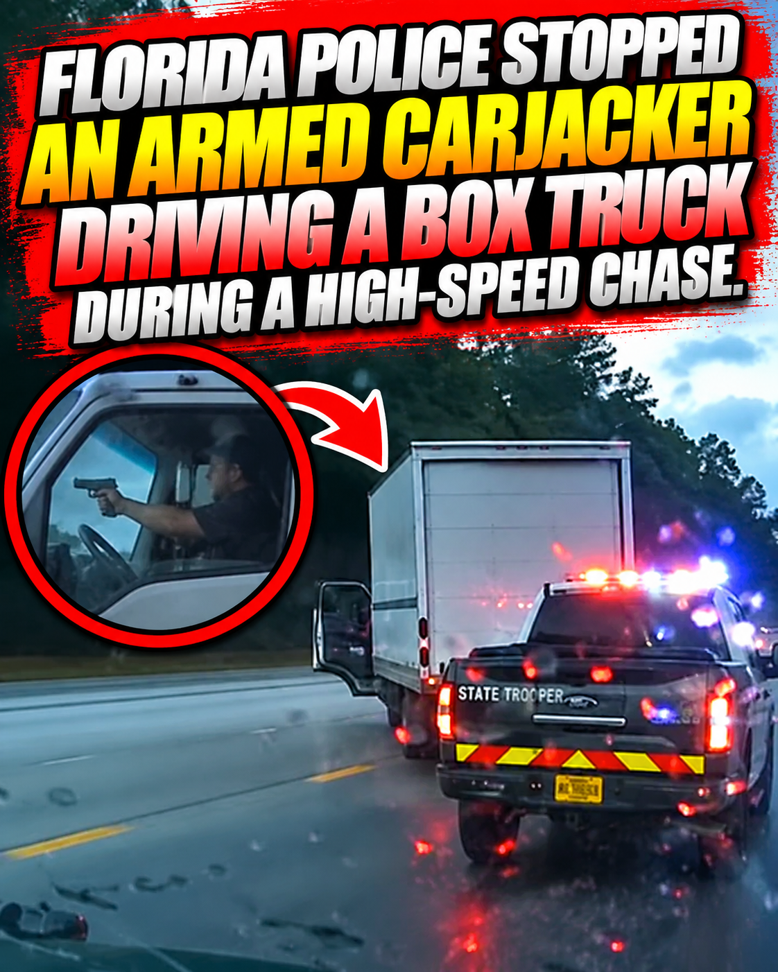 Florida police stopped an armed carjacker driving a box truck during a high-speed chase.