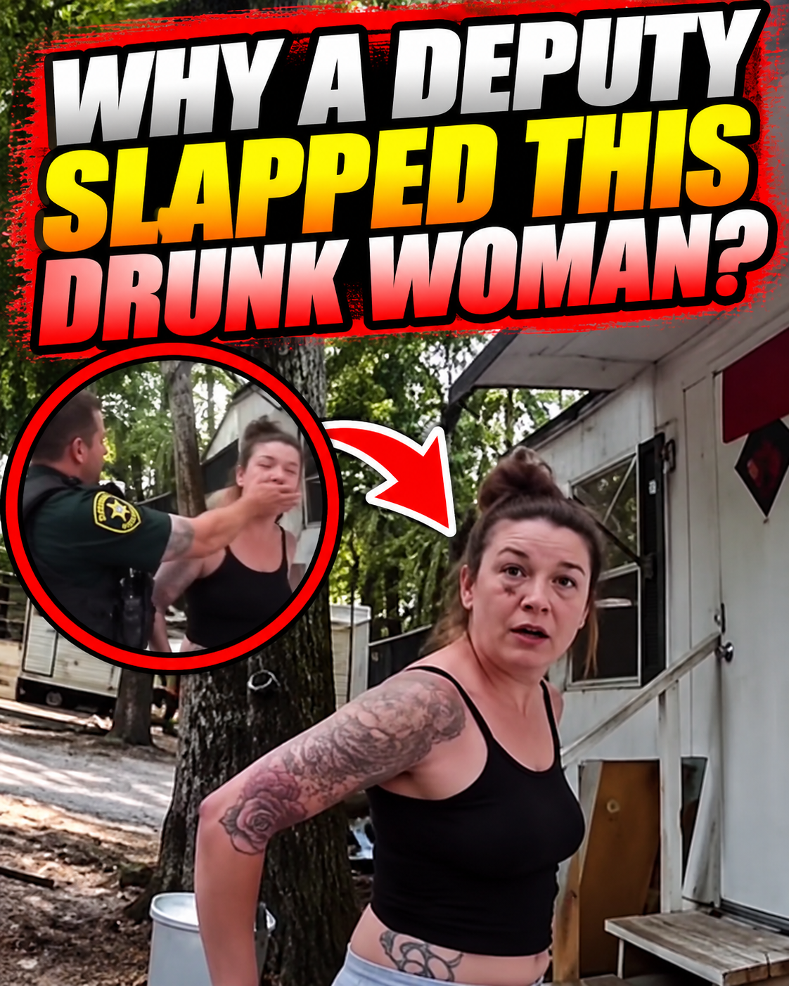 Why did a deputy sheriff slap this drunken woman?