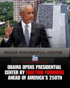 Viral Graphic Claims Obama “Faulting Founders” at Center Opening — What He Actually Said