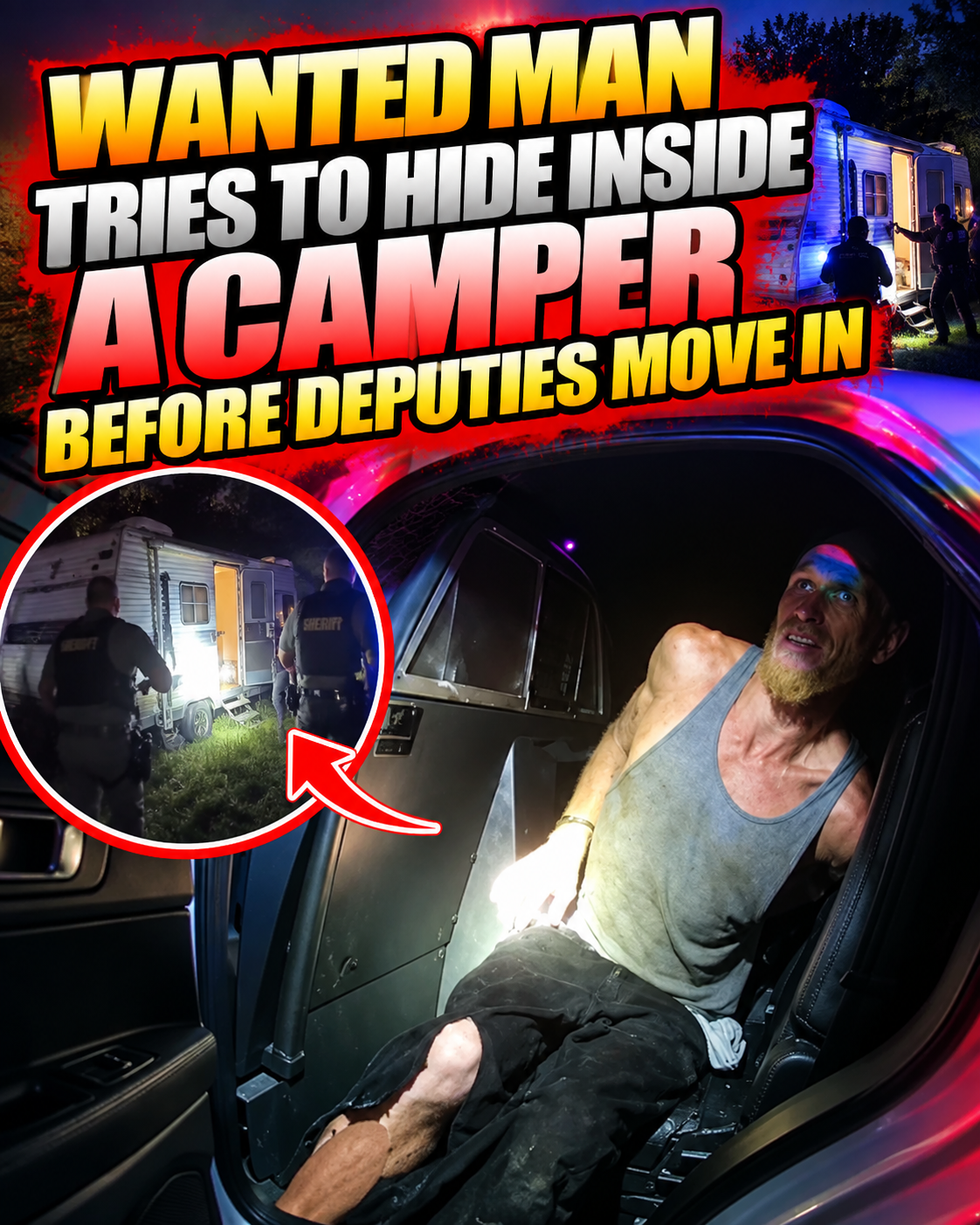 Wanted Man Tries to Hide Inside a Camper Before Deputies Move In