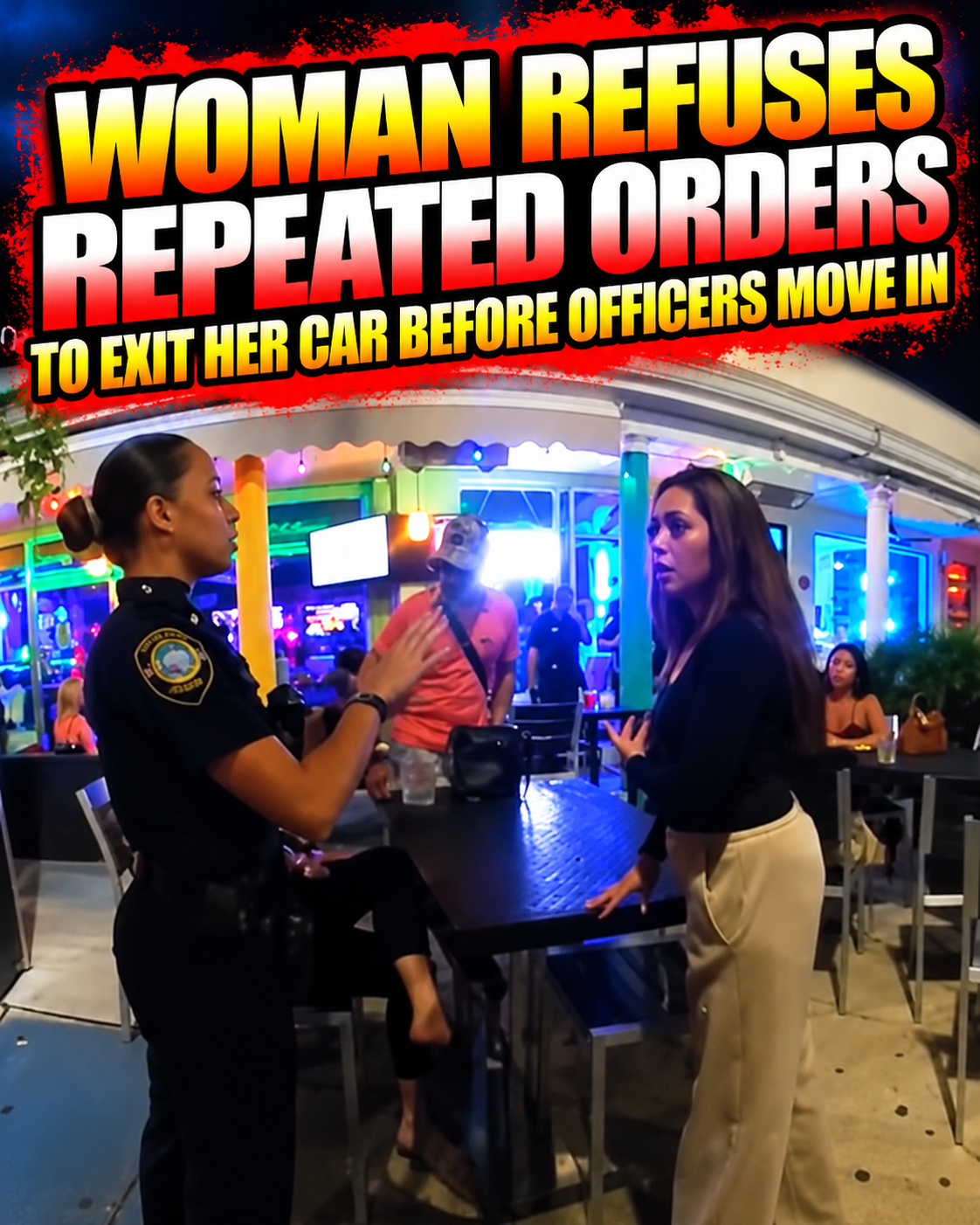Woman Refuses Repeated Orders to Exit Her Car Before Officers Move In