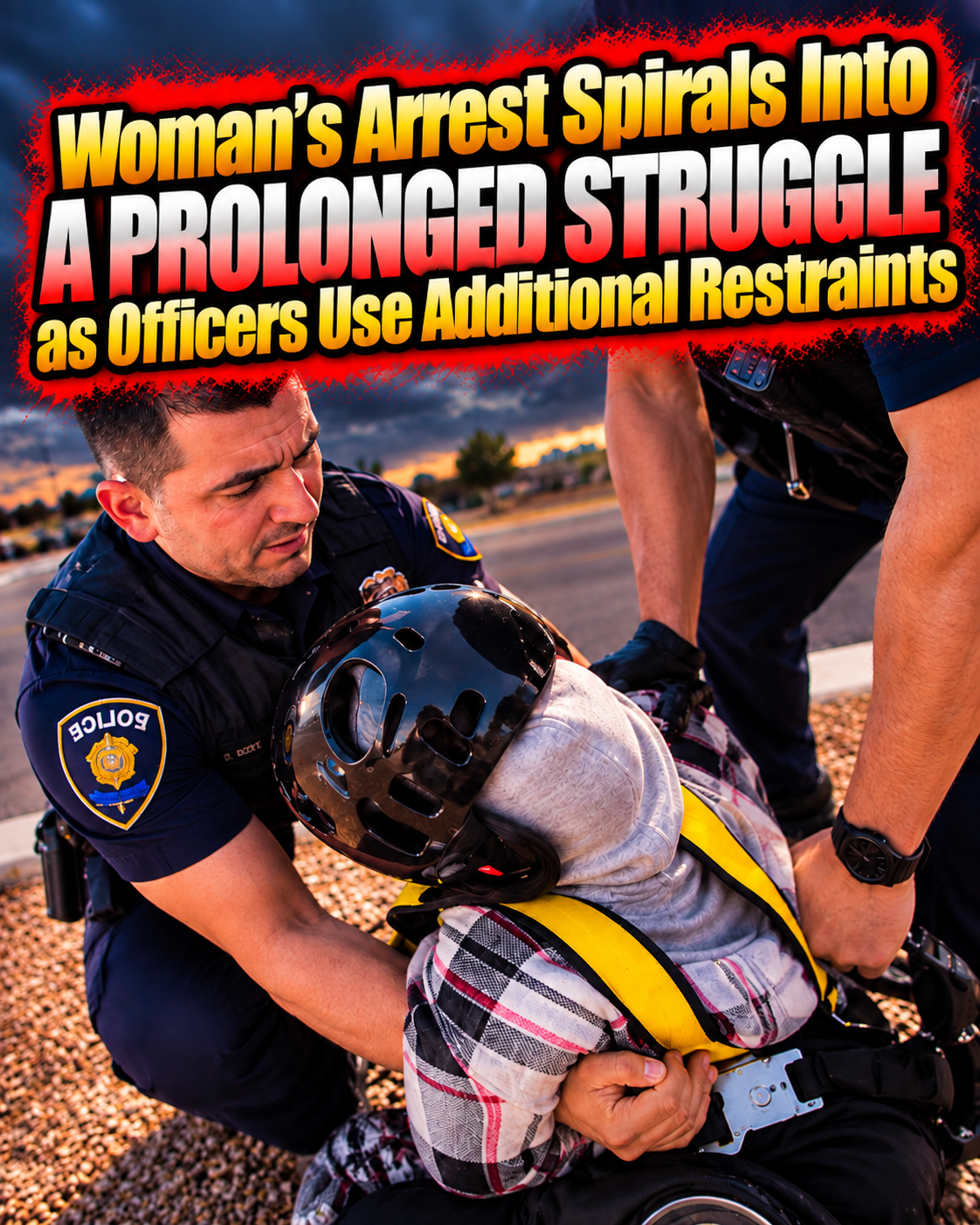 Woman’s Arrest Spirals Into a Prolonged Struggle as Officers Use Additional Restraints