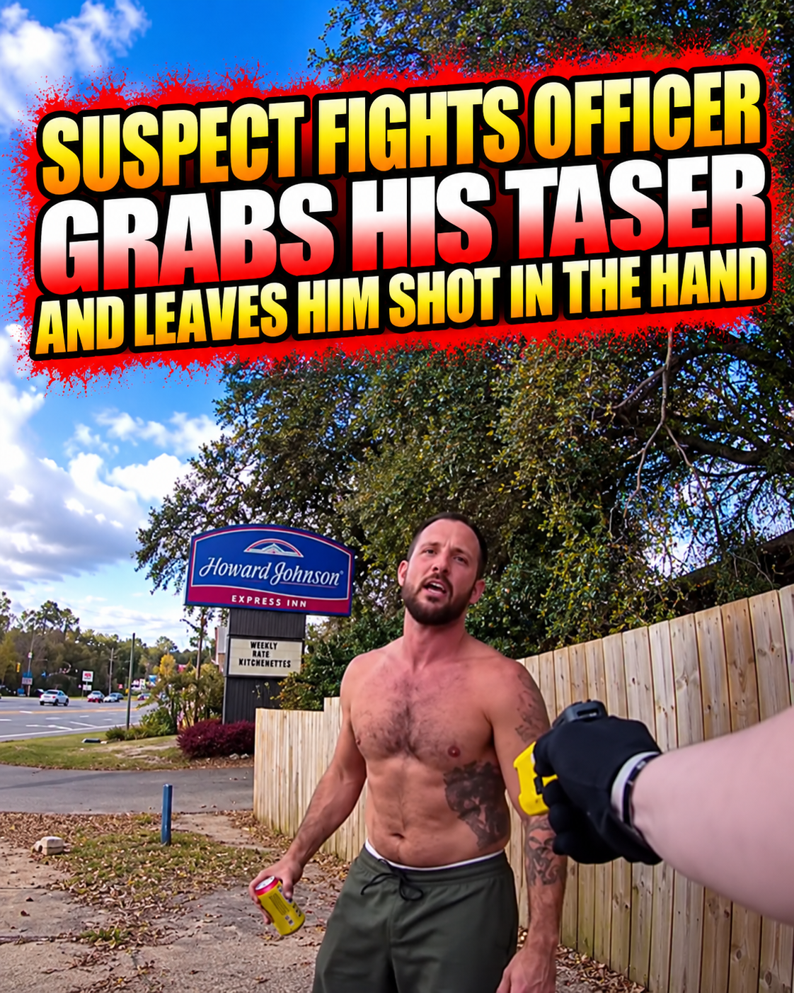 Suspect Fights Officer, Grabs His Taser, and Leaves Him Shot in the Hand