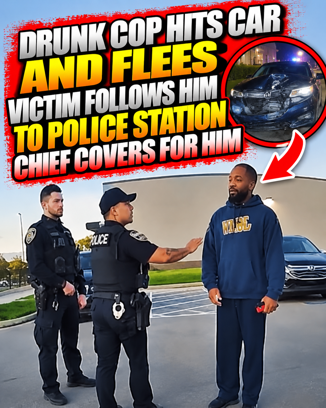 Drunk Cop Hits Car and Flees, Victim Follows Him to Police Station, Chief Covers for Him