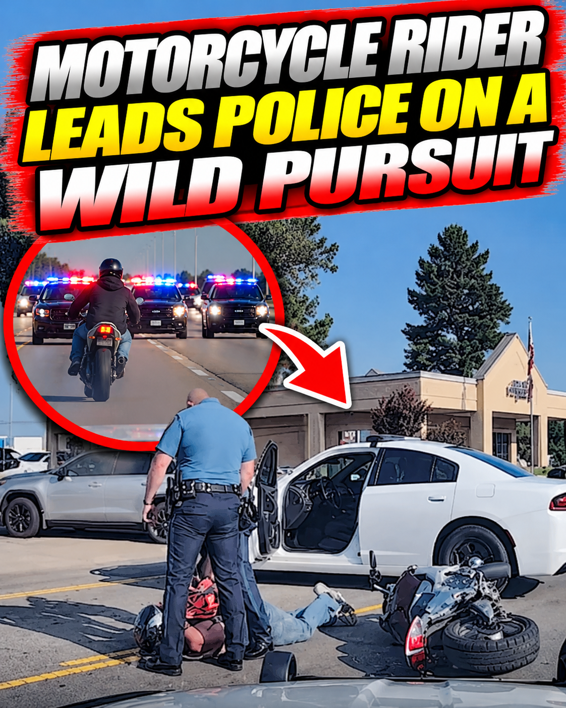 Motorcycle Rider Leads Police on a Wild Pursuit