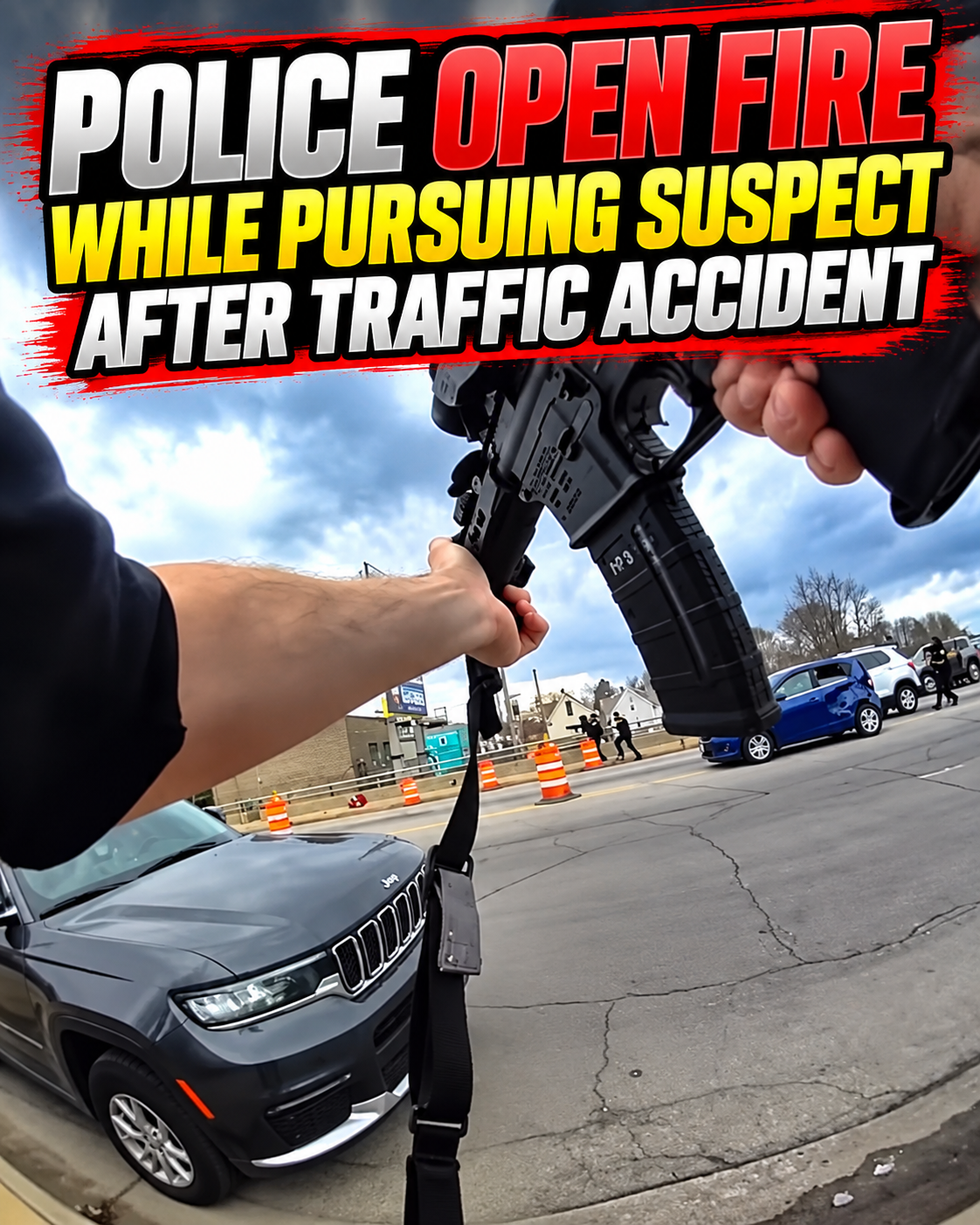 Police Open Fire While Pursuing Suspect After Traffic Accident.