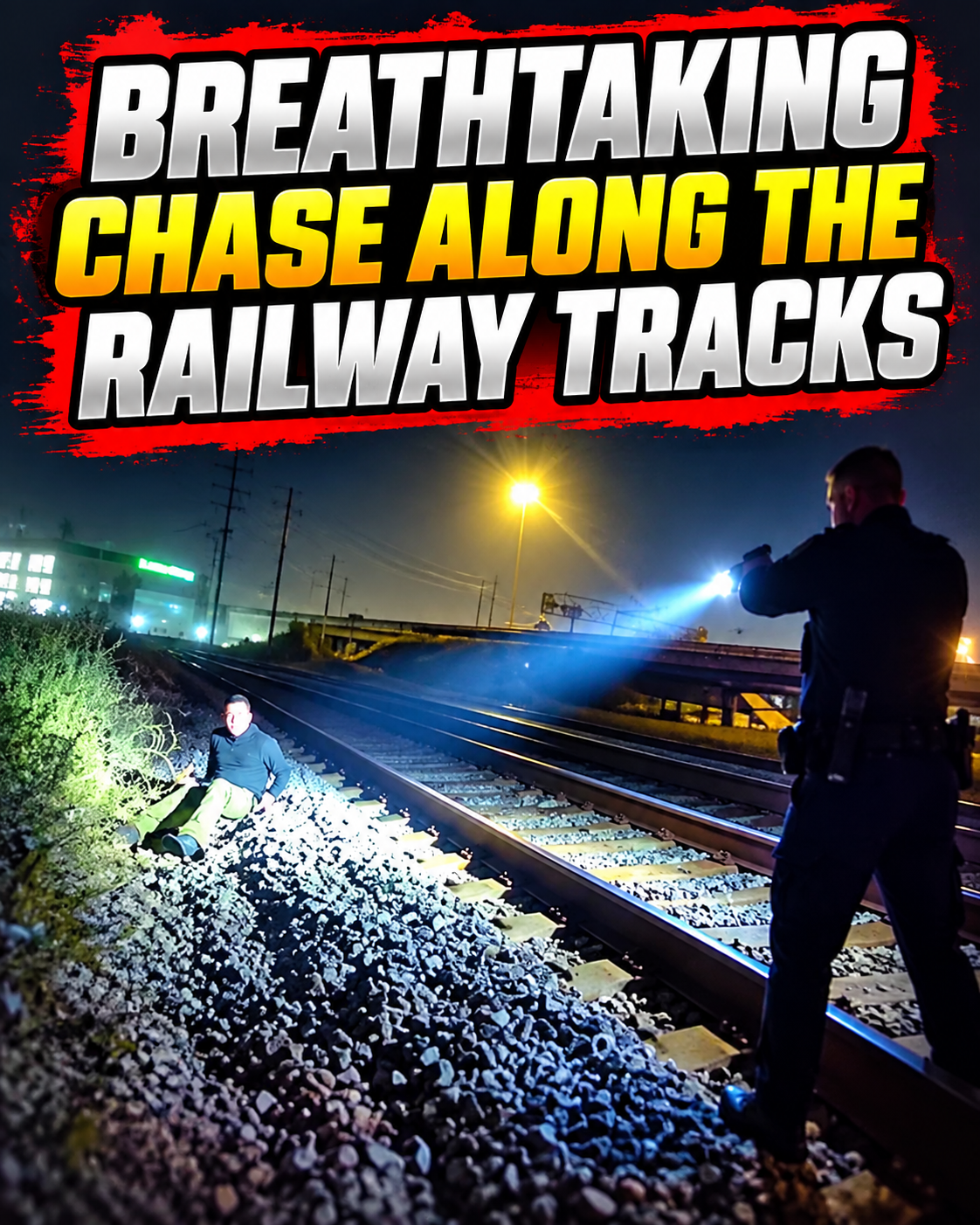 Breathtaking chase along the railway tracks