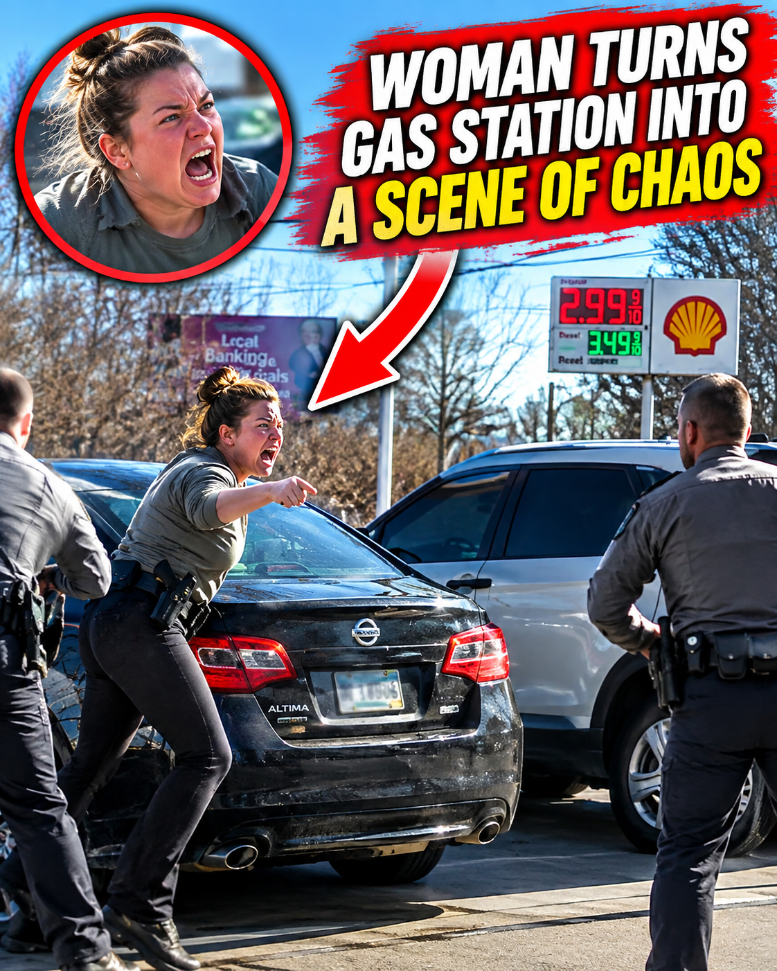 Woman Turns Gas Station Into a Scene of Chaos